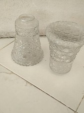 Coppia di bocce in vetro a forma di prisma con incisioni modernariato vintage