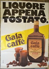 MANIFESTO PUBBLICITARIO ORIGINALE STOCK LIQUORE GALA CAFFE' ANNI 80