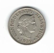 Moneta coin 10 RAPPEN Confoederatio Helvetica Svizzera 1939
