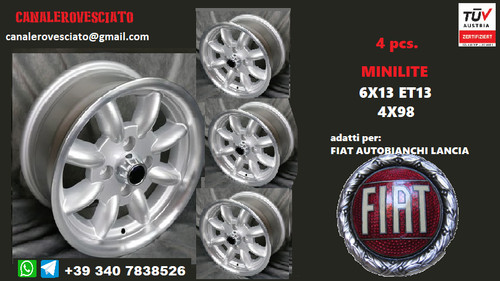 Cerchi minilite 4x98 fiat - minilite, 13
