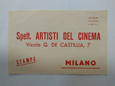 10914 CARTOLINA PER CONCORSO COLLEZIONI FIGURINE LAMPO " ARTISTI DEL CINEMA "