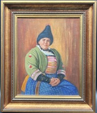 Quadro Olio Ritratto Donna con