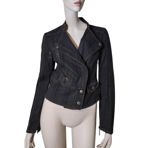 Giacca denim asimmetrica