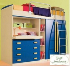 CAMERETTA SOPPALCO LETTO ARMADIO SCRITTOIO ESTRAIBILE  ECOLOGICA CATAS140