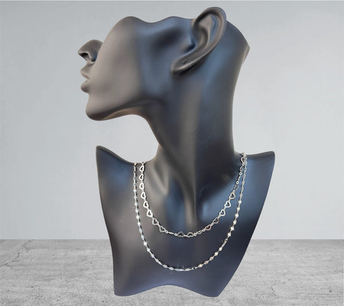 Collana doppia catena argento - doppia,
