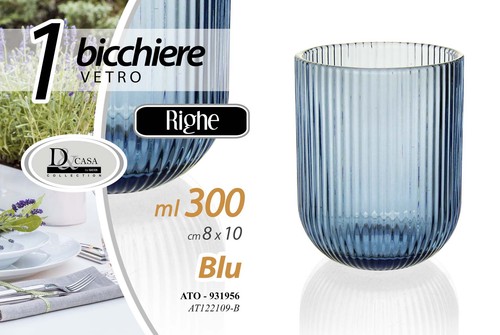 Bicchiere vetro blu - bicchiere,