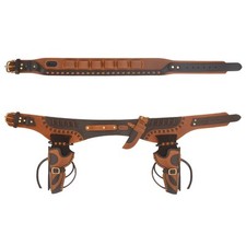 Cintura fondina revolver western in pelle, 2 pezzi fondine, cintura proiettili per 12GA 16GA