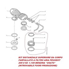 DISTANZIALE CON VITI CORPO FARFALLATO SUPERIORE A FILTRO ARIA PEUGEOT 205 II 1.1
