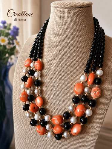 Collana onice nero perla - collana,