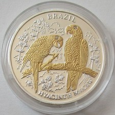 Liberia 10 Dollari 2004 Fauna Selvatica Giacinto Ara Argento