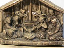 Presepe completo in Terracotta/gesso ? pezzo unico  con capanna  cm 9 circa  