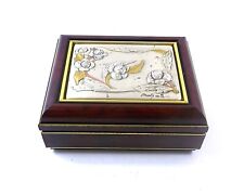 PORTAGIOIE di MIDA COFANETTO LEGNO ARGENTO 925 Floreale Vintage Artigianale