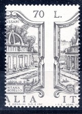 Fontana Sassari varietà solo stampa nera e intaglio offset