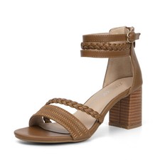 Sandali per donna tacco doppio da 7cm aperta davanti da 36 a 42 cerniera dietro