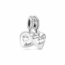 Coppia di 2 zia nipote per sempre nel mio cuore pandora fascino ringraziamento offerta di famiglia