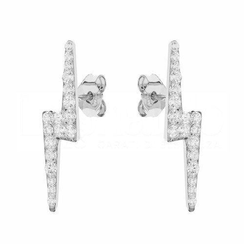 Orecchini fulmine con zirconi - orecchini,