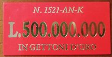 FICHE GETTONE 1980 CONCORSO UN COLPO DA MEZZO MILIARDO DA LIRE 500.000.000 RARO 