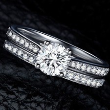 SCONTATI:ANELLI SOLITARIO+VERETTA/RIVIERA BRILLANTE-FANCY mm.5 PLATINO/ARGENTO !