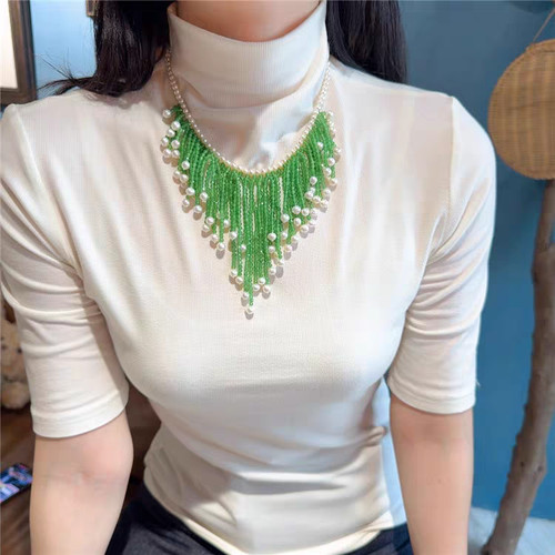 Collana perle bianche boho - perle,