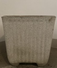 Fioriera vaso quadrato in cemento bianco