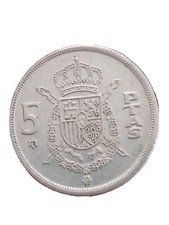 Coin Spain 5 PTAS KM# 807 1975