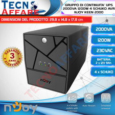 Gruppo di Continuità UPS AVR 2000VA 1200W PC telecamere DVR garanzia 3 anni Njoy