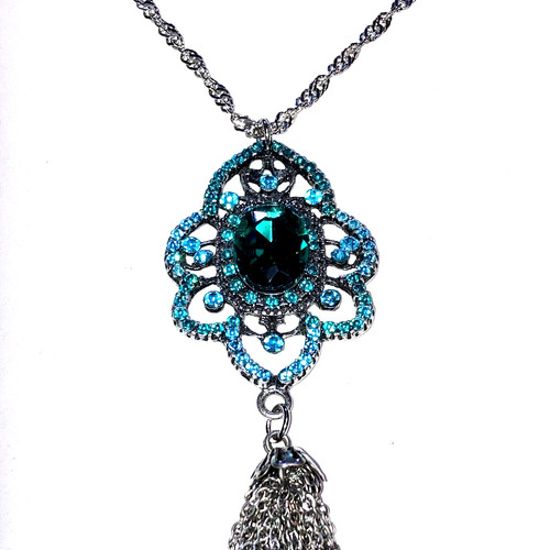 Collana verde smeraldo ovale