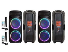 2 Mr Dj PSBAT6200 Altoparlante Doppio 15" 4000 Watt Potenza Max 3 Vie Party con Integrato