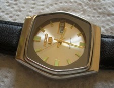 SEIKO 5 AUTOMATICO DAY DATE 6309-6224  CON CINTURINO NERO NAGATA in VERA PELLE