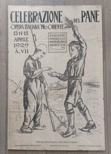 LITOGRAFIA CELEBRAZIONE DEL PANE MUSSOLINI ORIGINALE 1929