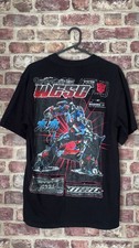 WESC Maglietta Nera Robot Grafica Unisex Donna L Uomo M - Usata 