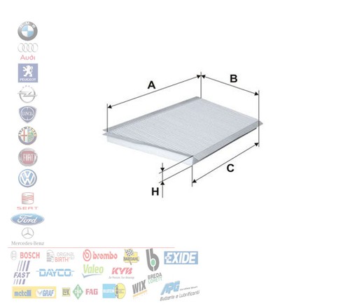 Filtro abitacolo antipolline - abitacolo,