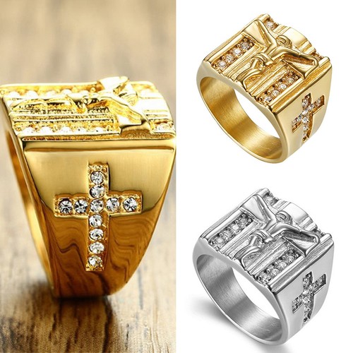 Anello uomo oro gesù - oro, croce