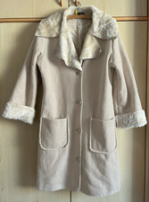 Cappotto Donna Vintage Denny Rose Beige Scamosciato anni 90