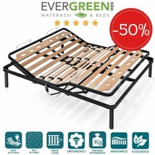 EVERGREENWEB ? Rete ELETTRICA a doghe in legno ALZATA, MOTORIZZATA + 4 PIEDI