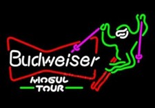 Ski Mogul Tour Beer Lager 24"x20" Neon Light Sign Lamp Wall Decor Bar Club Glass