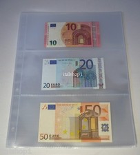 10 FOGLI TRASPARENTI A TRE SCOMPARTI PER BANCONOTE ADATTI PER RACCOGLITORE A4