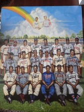 Negro League Negro League Litografia PSA DNA Auto Firmato 24x30 Omaggio al Leon Day