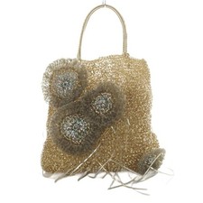 Borsa a mano in filo serie ANTEPRIMA Fiori con corsetto colore oro /YO24 donna