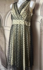 ?ABITO VESTITO STILE VINTAGE POIS TG.M/L BEIGE