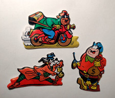 Lotto 3 Figurine Formaggino MIO Plasteco PIPPO Investigatore GAMBADILEGNO moto