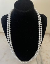 Grande Collana vintage di perle di 7 mm Lunghezza 73 cm Peso 102,87 g