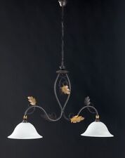 lampadario 2 luci autunno bilancia cucina salotto tinello nuovo vetro satinato