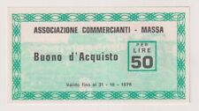 Miniassegni BUONI D'ACQUISTO - COMMERCIANTI MASSA 50 lire - 1976
