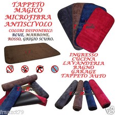 TAPPETO MAGICO MICROFIBRA ZERBINO FONDO PVC ANTISCIVOLO GRIGIO SCURO 42X33 CM 