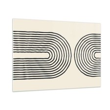 Quadro su Vetro 100x70cm Linee Ovale Minimalismo Stampe Immagini Moderni Murale