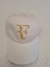 Nike Roger Federer Wimbledon Hat White Gold Strapback 5 Trophy Tennis 347948 Men