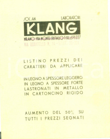 1936 milano laboratori klang - laboratori,
