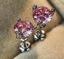 Borchie Diamanti Rosa Naturale