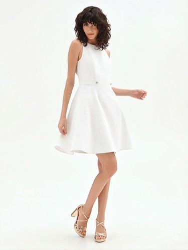 Abito donna svasato bianco - abito,